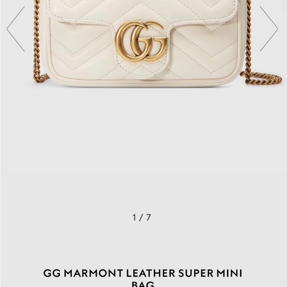 Gucci GG Marmont Mini Bag in Cream and Gold. Includes box and dust bag!
